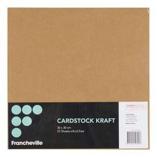 Francheville Cardstock 25 Pack Kraft 30 x 30 cm