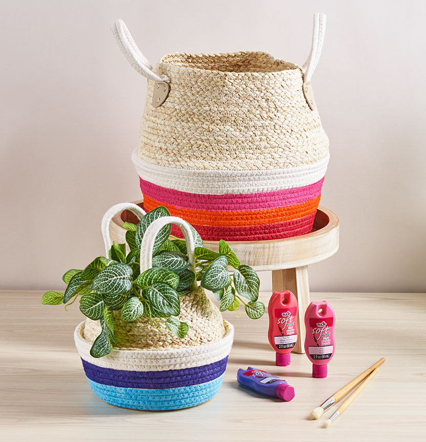 DIY Painted Rope Baskets Project