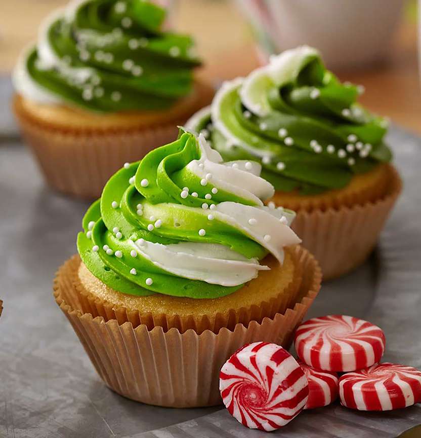 Green Colourswirl Holiday Cupcakes Project