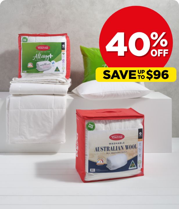 40% Off Tontine Australian Washable Wool All Seasons Quilt & Allergy Plus Bedding