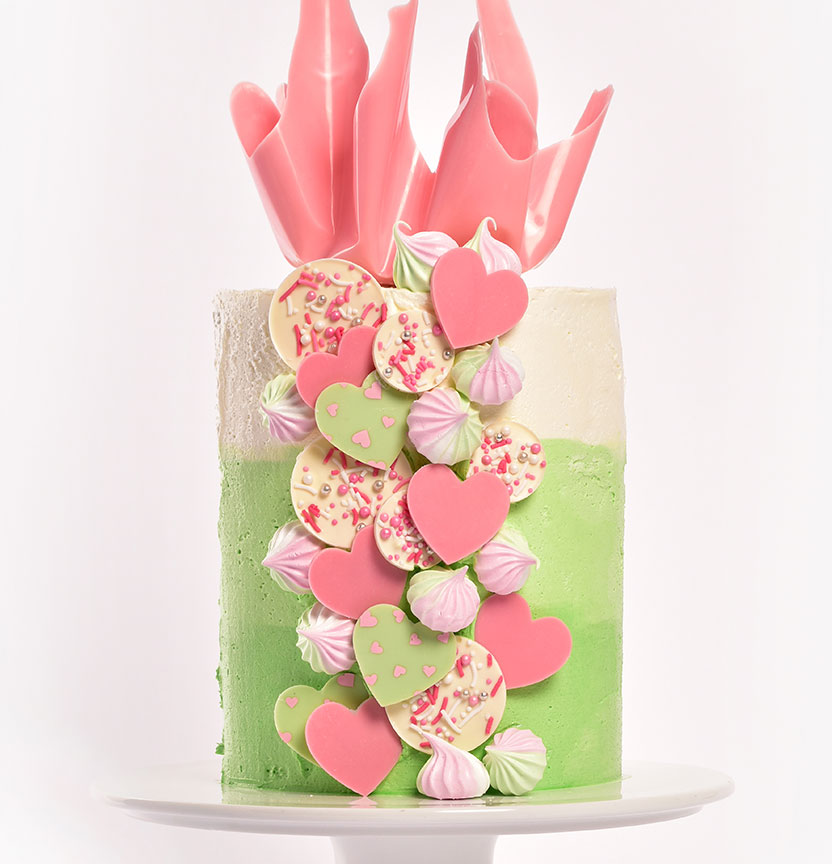 4-Tiered Peppermint Ombre Chocolate Cake Project