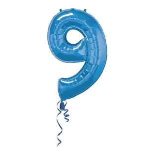 Qualatex Number 9 Foil Balloon Sapphire Blue 86 cm