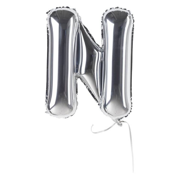 Artwrap Miniloon Letter N Foil Balloon Silver 35.5 cm