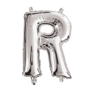 Artwrap Miniloon Letter R Foil Balloon Silver 35.5 cm