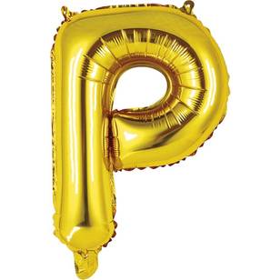 Artwrap Miniloon Letter P Foil Balloon Gold 35.5 cm