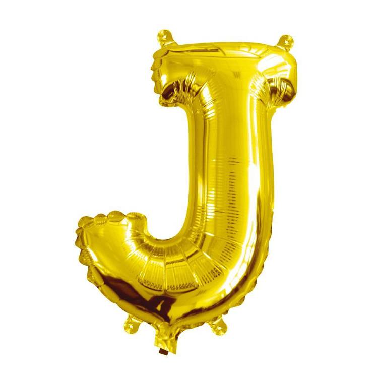 Artwrap Miniloon Letter J Foil Balloon Gold 35.5 cm
