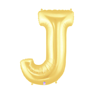 Betallic Megaloon Letter J Foil Balloon Gold 100 cm