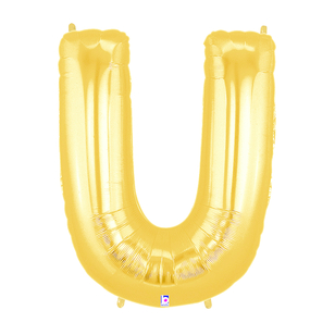 Betallic Megaloon Letter U Foil Balloon Gold 100 cm