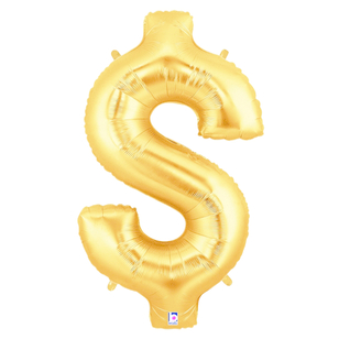 Betallic Megaloon Dollar Sign Foil Balloon Gold 100 cm