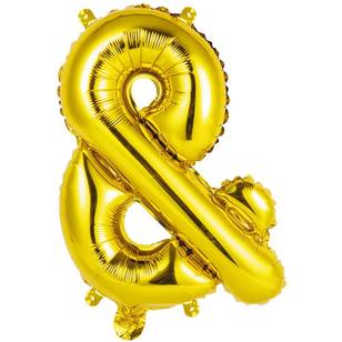 Artwrap Miniloon Ampersand Foil Balloon Gold 35.5 cm