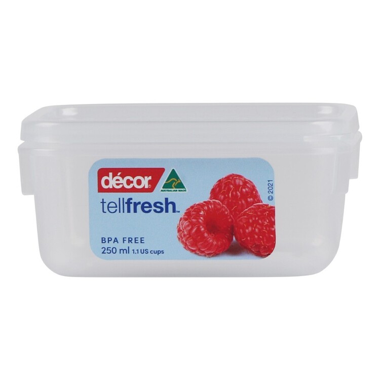 Decor Tellfresh Oblong Container 250 mL Clear