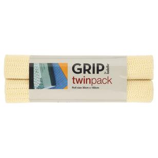 Ladelle Magic Grip Twin Pack Cream 30 x 150 cm