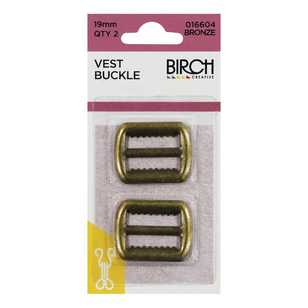 Birch Vest Buckle 2 Pack Bronze 19 mm