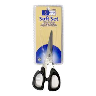 Birch Soft Set Grip Handle Scissors Silver 140 mm