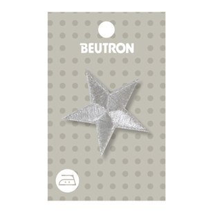 Beutron Medium Star Iron On Motif Silver