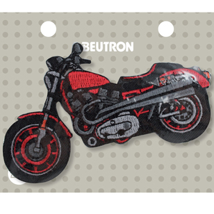 Beutron Motor Bike Iron On Motif Red & Black