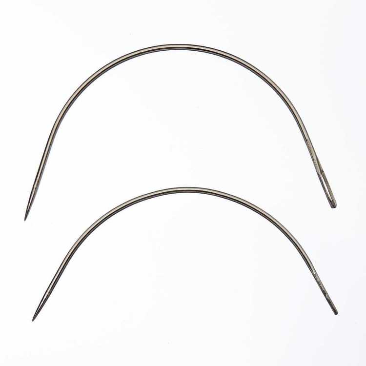 Birch 2 Curved Needles Silver 50 - 62 mm