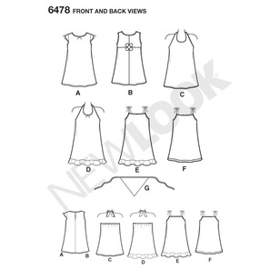 New Look Pattern 6478 Girl's Dress  3 - 8