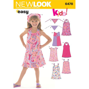 New Look Pattern 6478 Girl's Dress  3 - 8
