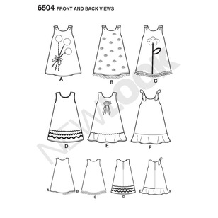 New Look Pattern 6504 Girl's Dress  3 - 8