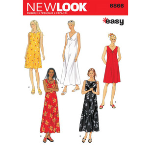 New Look Pattern 6866 Women's Dress  Small - X Large