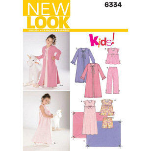 New Look Pattern 6334 Girl's Sleepwear  3 - 8