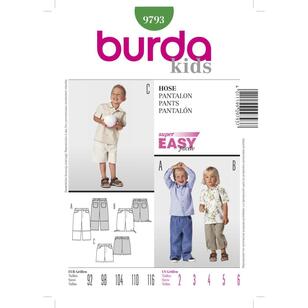 Burda Pattern 9793 Boy's Pants  2 - 6