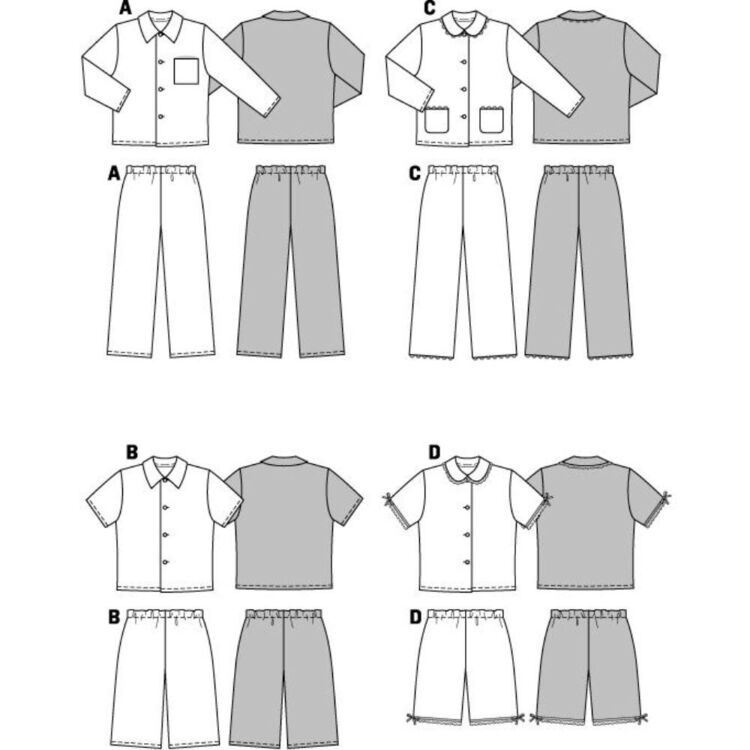 Burda 9747 Kid's Sleepwear Pattern
