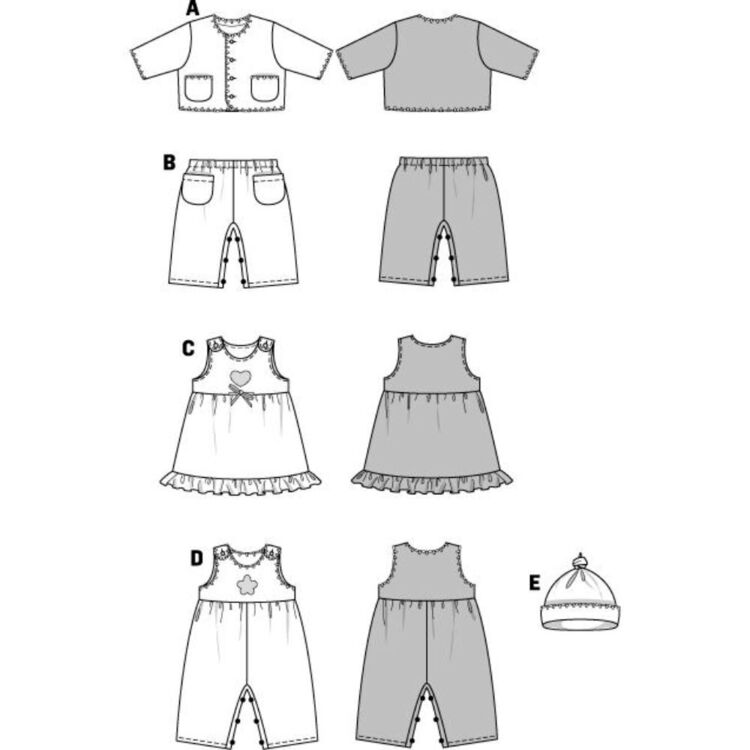 Burda Pattern 9831 Baby Coordinates  1 Month - 1 Year