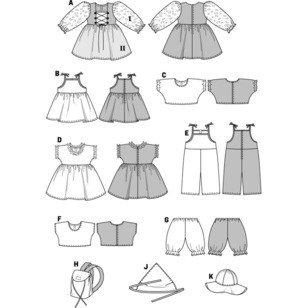 Burda Pattern 8308 Dolls Clothes All Sizes