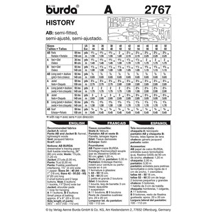 Burda Pattern 2767 Men's Jacket  34 - 50
