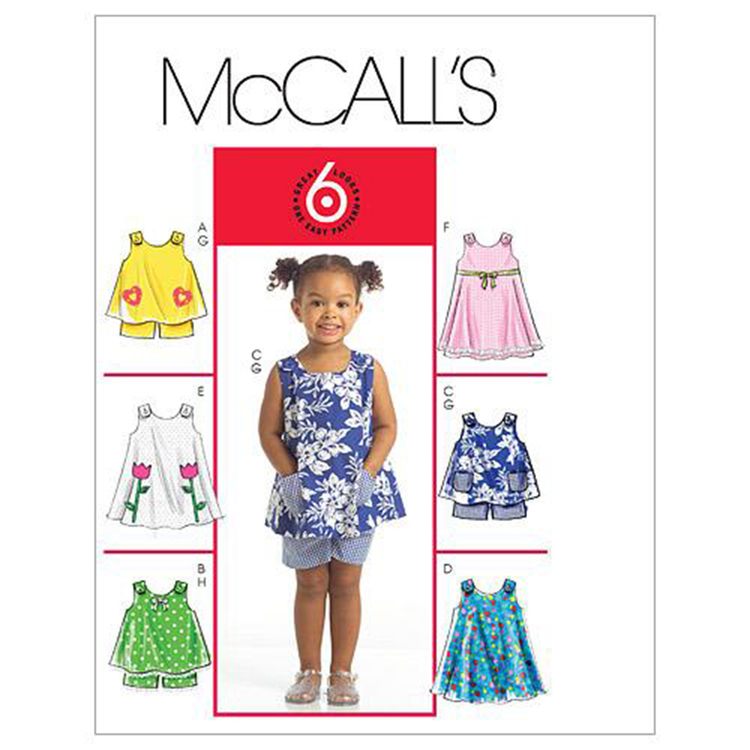 McCall's Pattern M5416 Toddlers' Tops Dresses & Shorts All Sizes