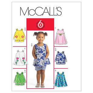 McCall's Pattern M5416 Toddlers' Tops Dresses & Shorts All Sizes