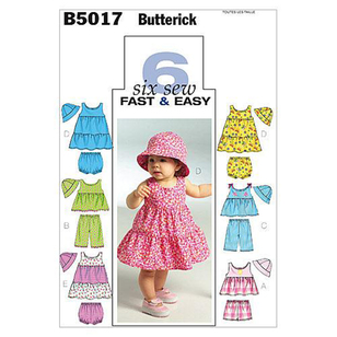 Butterick Pattern B5017 Infants' Top Dress Panties Shorts Pants & Hat
