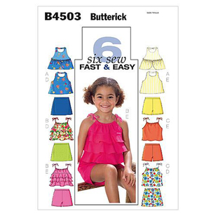 Butterick Pattern B4503 Girls' Top Skort & Shorts