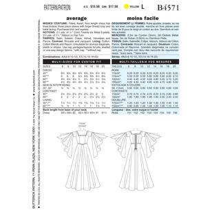 Butterick Sewing Pattern B4571 Misses' Costume White