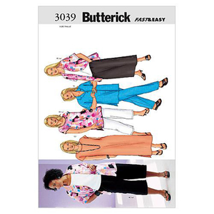 Butterick Pattern B3039 Women's Petite Shirt Top Tunic Dress Skirt & Pants