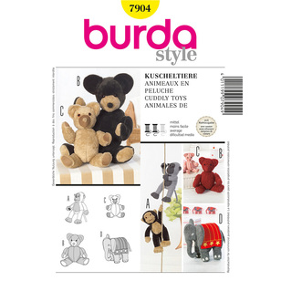 Burda Pattern 7904 Cuddle Toys All Sizes
