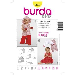 Burda Pattern 9650 Baby Coordinates  3 - 18 Months