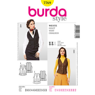 Burda Pattern 7769 Women's Vest  12 - 32