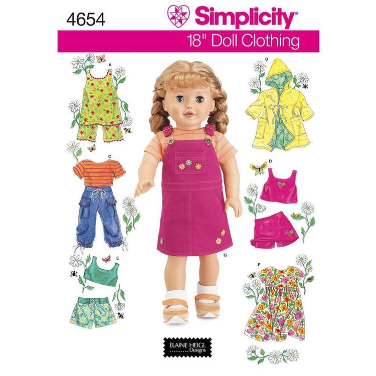 Simplicity Pattern 4654 Dolls Clothes
