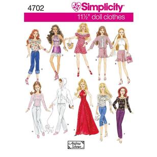 Simplicity Pattern 4702 Dolls Clothes