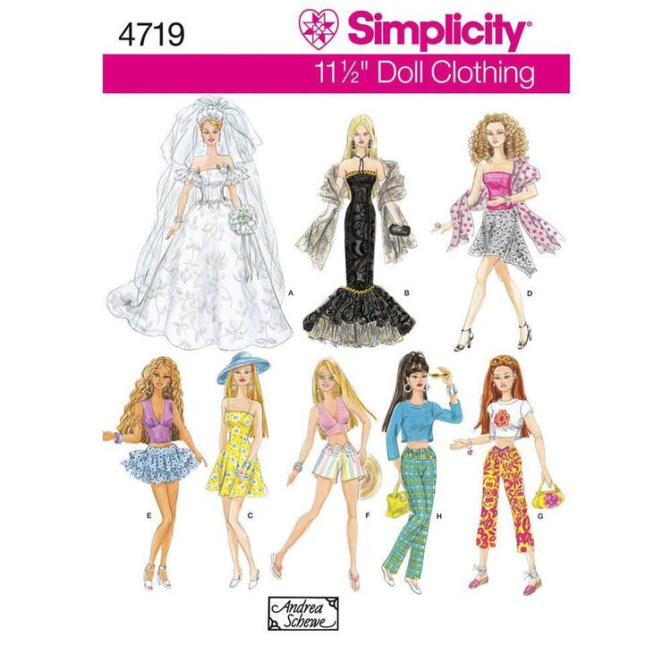 Simplicity Pattern 4719 Dolls Clothes