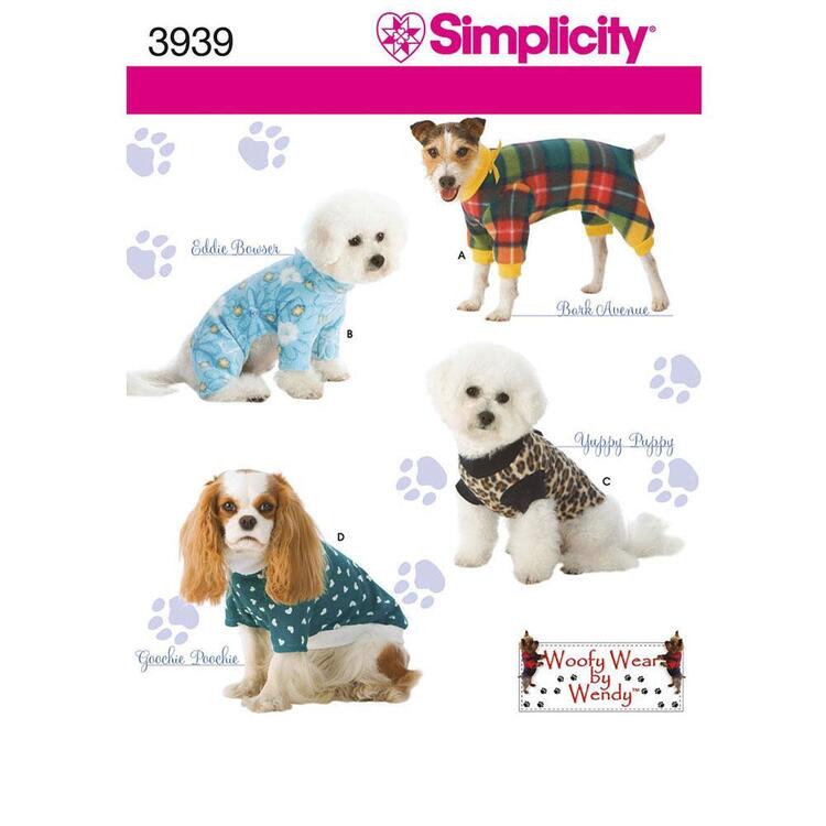 Simplicity Pattern 3939 Dog Clothes  Small - Large