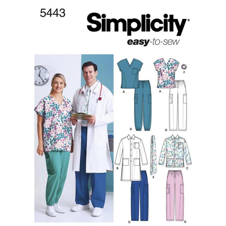 Simplicity Pattern 5443 Unisex Scrubs