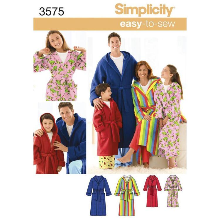 Simplicity Robe Pattern Simplicity S3575 Unisex Robes & Dressing Gowns Pattern | Spotlight ...