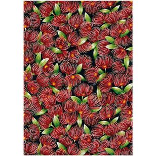 Kiwiana Pohut Blossoms 112 cm Cotton Fabric Black 112 cm