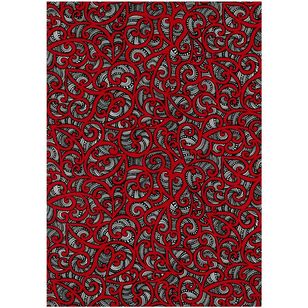 Kiwiana Te Koripi Wae 112 cm Cotton Fabric Red 112 cm