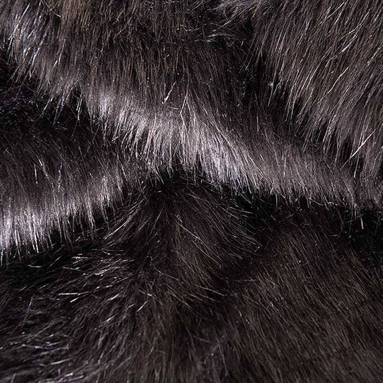 Furtex Plain 148 cm Fox J305 Faux Fur Fabric Black