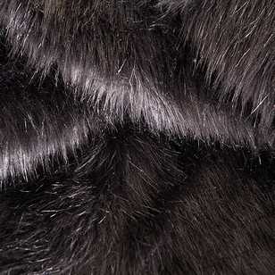 Furtex Plain 148 cm Fox J305 Faux Fur Fabric Black 148 cm